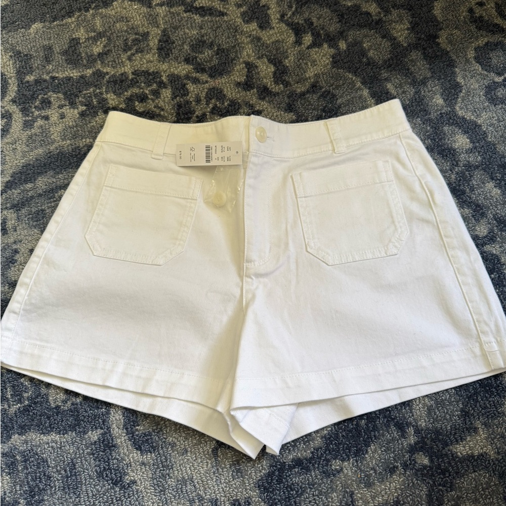 J. Crew White Patch Pocket White Shorts